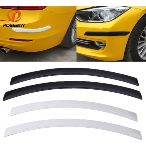POSSBAY Imitation Carbon Fiber Wheel Eyebrow Stickers Anti-collision Strip Sticker Front Rear Bumper Protector Cover Trim