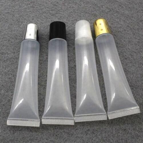 10pcs 10ml 16ml 20ml Empty Lipstick Tube,Lip Balm Soft Hose,Makeup Squeeze Sub-bottling,Clear Plastic Lip Gloss Container F606