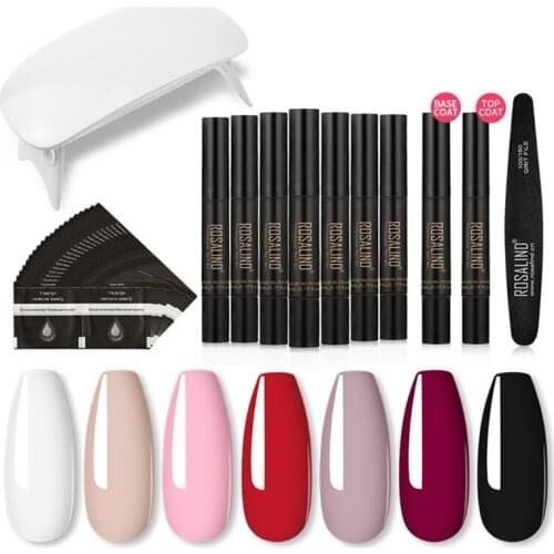 31pcs Gel Polish Pen UV Nail Soak Off Base Top Coat LED Lamp Set for Nails Extension Art Decoration Manicure Tool