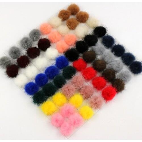 30-35mm Small Mink Fur Ball Fur Pom Pom for Jewelry Making DIY for Shoes Clothes Earrings Ring/Jewelry Accessories Materials