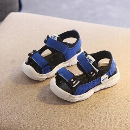 Comfortable Children New Boy Soft Velcro Comfy Kids Casual Leather Beach Sandal Shoes 21-30