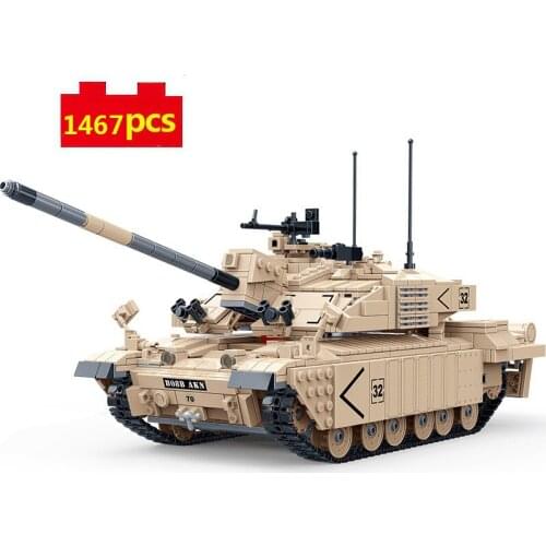 Military Series British Challenger Main Battle Tank soldier Figures DIY Model Building Blocks Bricks Toys Gifts