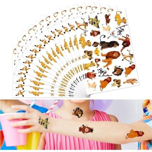 The Lion King Temporary Tattoo Sticker Disney Simba Pumbaa 1PC Skin Decoration Toys Cartoon Kids Girls Christmas Birthday Gifts
