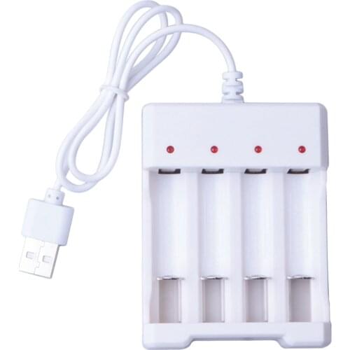 High Quality USB 4 Slots Fast Charging Battery Charger Short Circuit Protection AAA and AA Rechargeable Battery Station