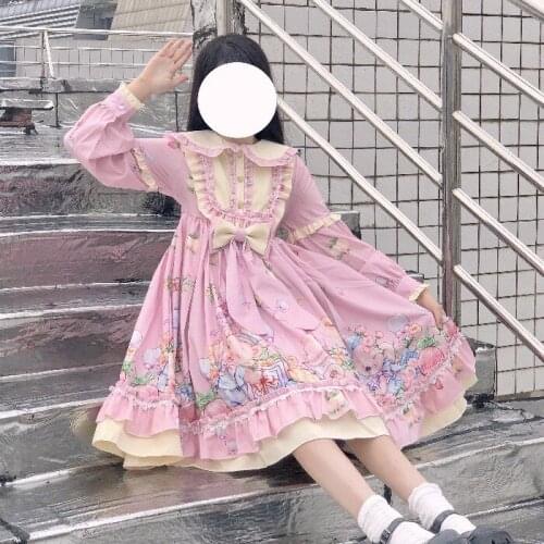 Japanese Kawaii Lolita Dress Girls Childlike Doll Party Dress Lolita Victorian Dress Women Sweet Princess Tea Party Dresses