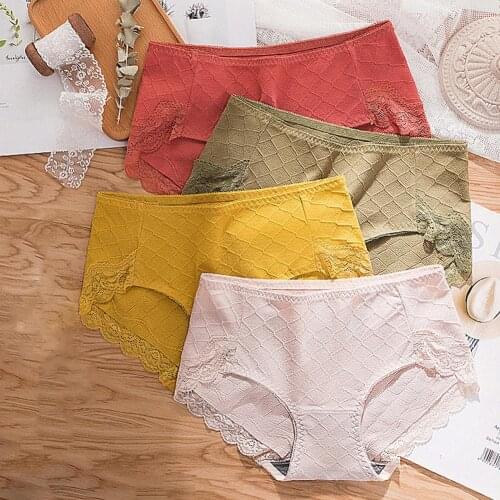 Women Briefs Panties High Elastic Seamless Briefs Women Sexy Lace Patchwork Cotton Panties Women Sexy Underwear Women Briefs