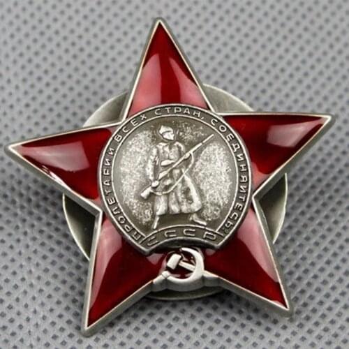 WWII Soviet CCCP Red Star Badge Russian Combat Order of The Red Star Insignia