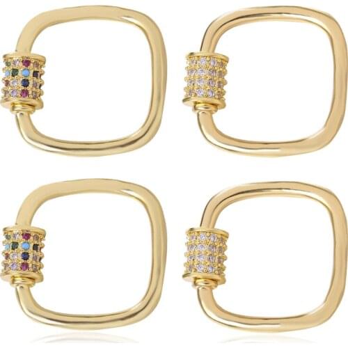 Gold Necklace Connector Copper spiral carabiner Magnetic DIY Jewelry Accessories Handmade Clasp Pendant For Jewelry Making Box