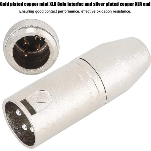 1pc Audio Mic Microphone Adapter Connector Mini XLR 3 Pin Male to XLR 3 pin Male Plug SLR Camera Converter