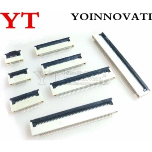 10pcs FPC Connector socket FFC 0.5MM Clamshell Bottom Contact Type 4P 6P 8P 10P 12P 14P 18P 20P 22P 24P 30P 32P 36P 40P 50P 60P