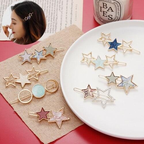 2019 Elegant Women Star Hair Clip Headwear Hair Ornament Headband Hairpin Barrette Fashion Hair Accessories Hair Pins заколки