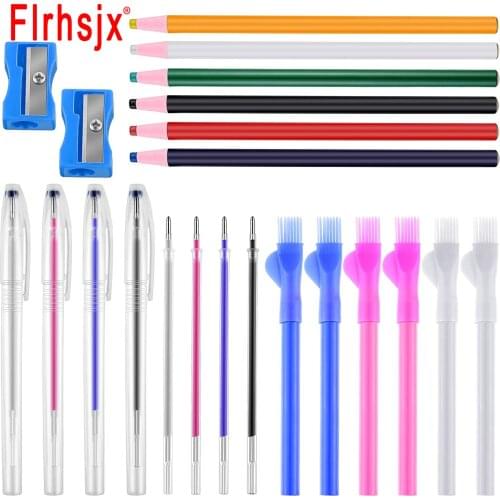 FLRHSJX 22pcs Sewing Tailors Chalk Marker Tracing Tool Heat Erasable Fabric Marking Pencil Garment Pencils Sewing Supplies