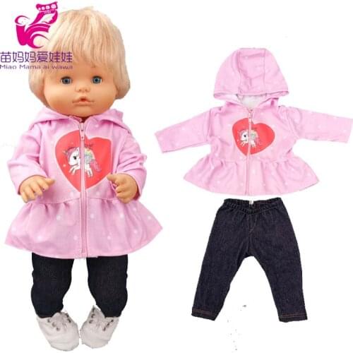 40cm doll clothes pink hooded Ropa y su Hermanita 17 inch baby doll sister Nenuco clothes