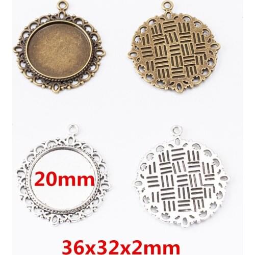 8 pcs Charms Round photo frame inner diameter 20mm Antique bronze Zinc Alloy Fit Bracelet DIY Metal Jewelry Findings 6248