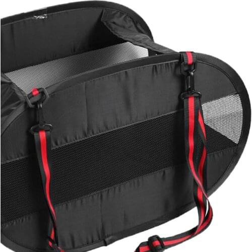 Car Seat Net Tote Organizer Bag Holder Phone Holder w/ Handles Strap Black
