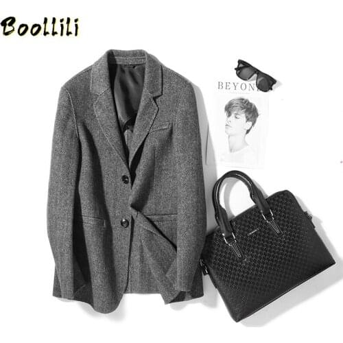 Boollili Double-sided Wool Coat Casual Short Suit Man Jacket Overcoat Mens Coats and Jackets Casaco Masculino