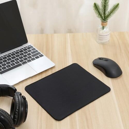 18x22cm Black Rubber Mouse Pads Non-slip Desktop Mat For Laptop PC Mousepad Office School Computer Accessories Mice Pad