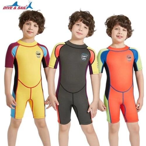 Kids wetsuits Premium 2.5mm Neoprene children swimsuit UV protection full diving suit long sleeve trousers children wetsuit
