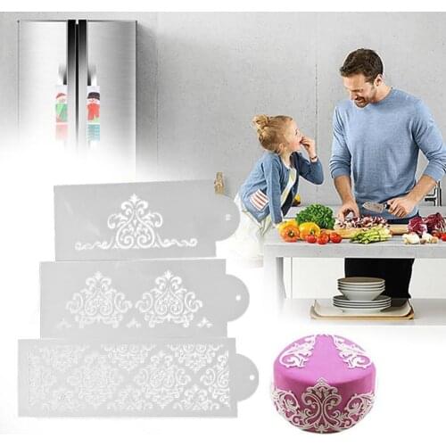 DIY Bohemian Style Plastic Sugar Sieve Mold Fondant Template Hollow Printing Mold Decoration Cake Tools Baking Wedding Edge S0H1