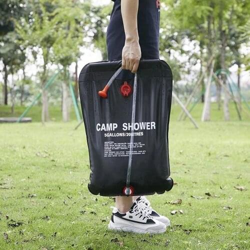 Shower Bag For Camping 5 Gallon/20L Solar Portable Bag With Switch Hose And Shower Head For Outdoor Hiking Picnic Swimming