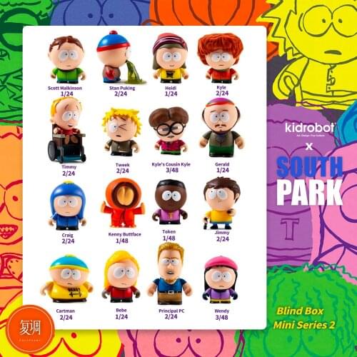 South Parks Blind Box Mini Series 02 Scott Malkinson Heidi Kyle Timmy Tweek Tokin Craig Gerald Wendy Action Figure Ornaments Toy
