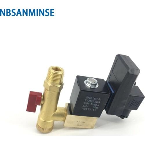SR - G - 15 4 MPA High Pressure Electronic Drain Valves Air Compressor Valve Brass Solenoid Drainer G 1/2 DC24V AC220V Sanmin