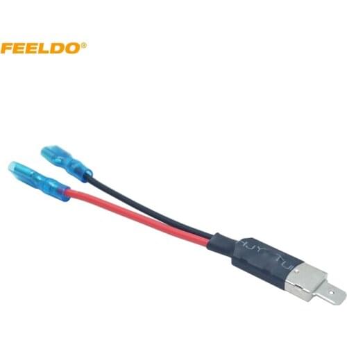 FEELDO 2pcs Car H1 LED HID Xenon Headlight Lamp Bulb Adapter Converter Cable Replacement Halogen Bulb Wiring Harness #MX5967