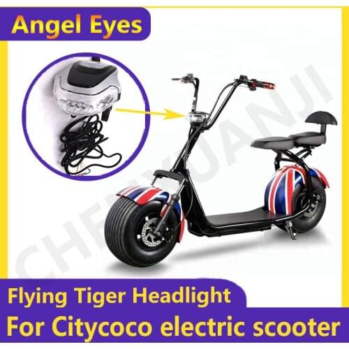 Citycoco Headlight 48V Angel Eyes LCD Light Speed Battery Horn Spotlight High Beam For Citycoco Harley modified Accessories Part