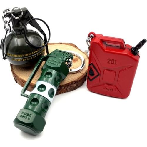 Game PUBG Fragment Stun Glare Gasoline Barrel Weapon Model Fuel Bucket Keychain Of High Quality Key Chain Game Lover Gifts