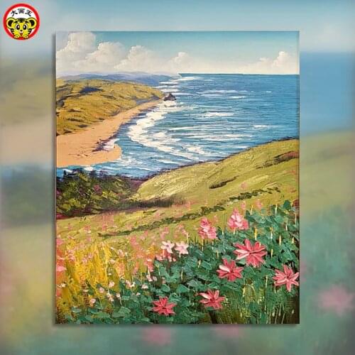 Painting by numbers art paint by number Big picture DIY diy oil seaside landscape living room room restaurant decoration painti