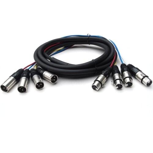 KL 3ft 4-Channel XLR Male to XLR Female Snake Cable
