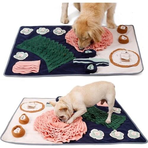 Pet Sniffing Mat Western-style Food Extra Large Dining Table Flowers Dog Slow Food Mat Dog Toys Decompression Training Pet Toys