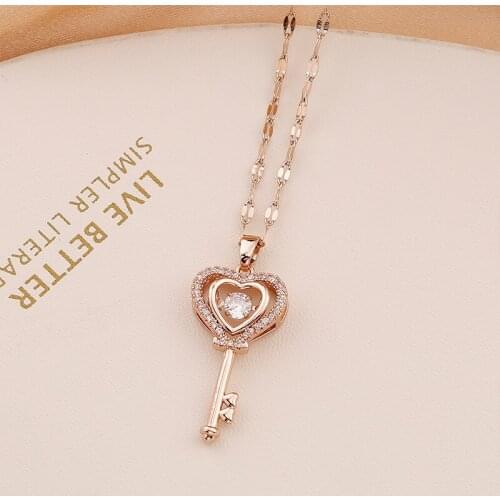 Key Necklace titanium steel Fashion Pendant