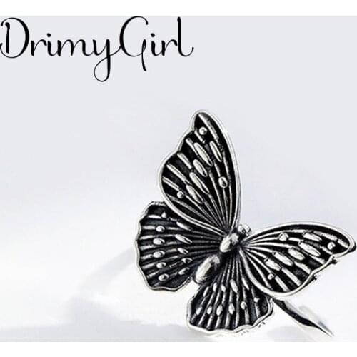 New Boho Vintage Large Butterfly Rings For Women Men Charm Male Retro Gothic Jewelry Drop Shipping 2021