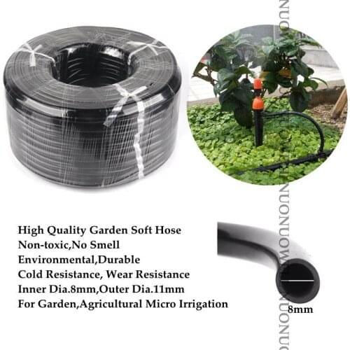 Wholesale 100m 8/11mm Garden Hose Non-toxic PVC Soft Water Pipe Micro Irrigation System Tube Line Gardening Watering Kits Parts