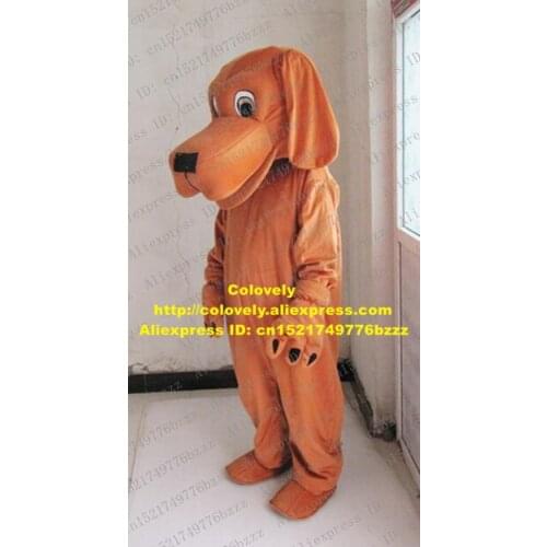 Likable Brown Dog Mascot Costume Mascotte Pup Cutu Puppy Doggie With Big Black Eyes Large Mouth Adult Size No.1216 Free Ship