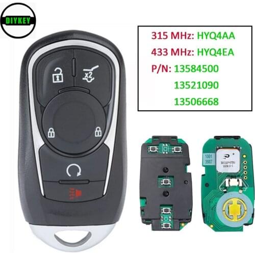 DIYKEY 315MHz HYQ4AA 433MHz HYQ4EA for Buick Envision Enclave Regal Sportback TourX Remote Key 13508406 135845 13521090 13506668