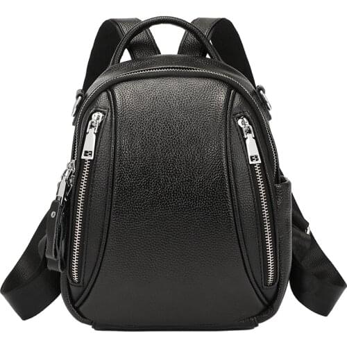 Women Genuine Leather Backpack High Quality Female Vintage Cowhide Backpack Brand Designer Lady Travel Backpacks Female Rucksack