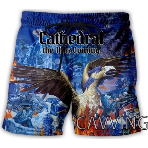 CAVVING 3D Printed CATHEDRAL BAND Summer Beach Shorts Streetwear Quick Dry Casual Shorts Sweat Shorts for Women/men