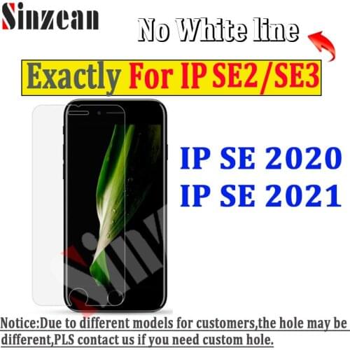 Sinzean 100PCS/lot For IPHONE SE 2020/SE3 2021Tempered Glass screen protector Exactly Glue For IPHONE SE 2020 without white line