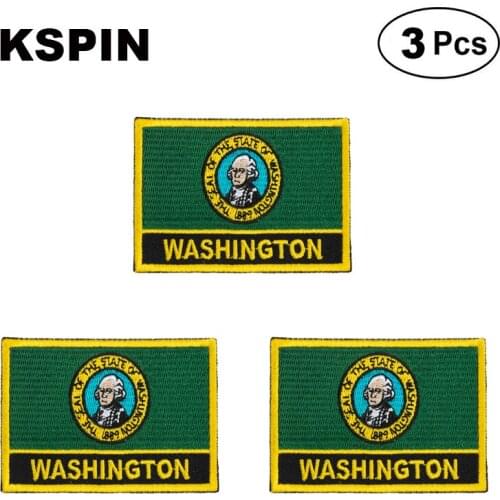 U.S.A Washington Rectangular Shape Flag patches embroidered flag patches national flag patches for clothing DIY Decoration
