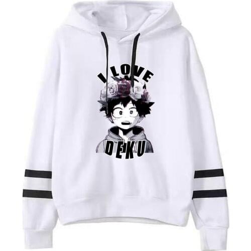 I Love Deku Hoodie Women Men Fashion Sweatshirt My Hero Academia Pullover Loose Tops