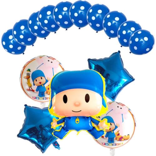 Pocoyo Childrens Birthday Foil Balloons Number Balloon 1-9 Years Old Cartoon Theme Party Decoration Supplies Baby Shower Toys
