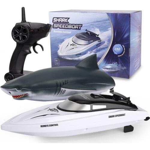 High Speed RC Roat 2.4G Remote Control Emulate Water Shark Speedboats Model Toy For Adult Children Summer Play Rc Boats Toys
