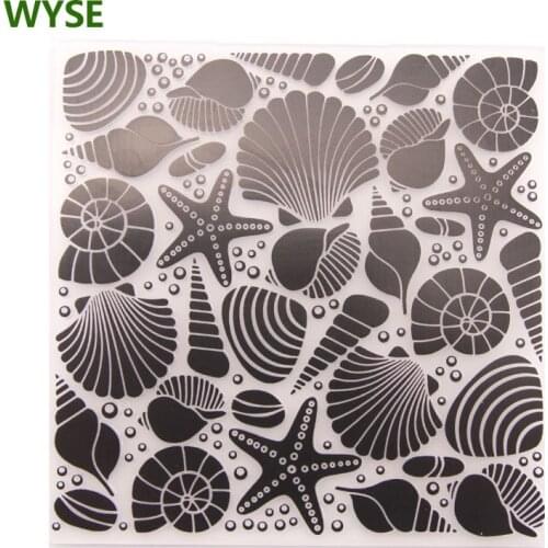 WYSE Sea Star Plastic Embossing Folders Background for DIY Card Making Scrapbooking Paper Decoration Craft Supplies 12.6*12.6cm