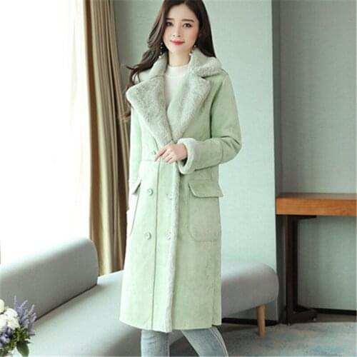 Lamb Hair Stitching Deerskin Velvet Jacket Women 2020 Winter Fashion New Lapel Long-Sleeved Fur One Thickening Warm Coat Trend