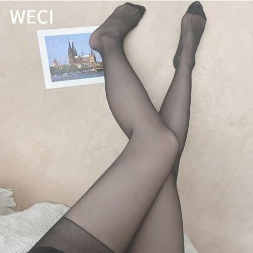 WECI Nylons Woman Pantyhose Black Sexy Tights Transparent For Girls Silk Stockings Ladies Ultra-Thin Seamless Summer Female Sock