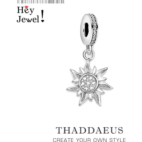 Newest White CZ Pave Sun Pendant Charm Trendy 925 Sterling Silver Fashion Jewelry Gift For Women Men Band Party Fan Pendant