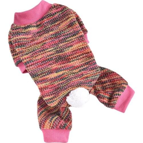 Winter Dog Clothing Jumpsuit Knit Apparel Pajamas Pomeranian Clothes Pet Outfit Poodle Bichon Schnauzer French Bulldog Costumes