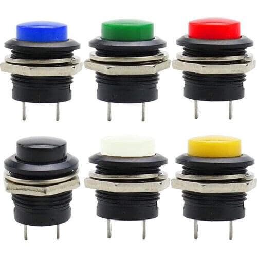 1pcs Push button switch button jog switch R13-507 16MM red green round lockless reset switch
